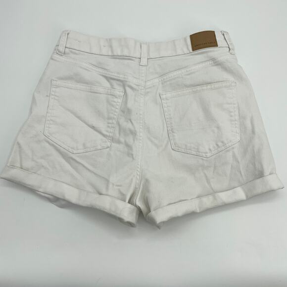 AMERICAN EAGLE AE Denim Cut Off High Waisted White Shorts Womens 8 - Picture 2 of 7